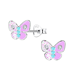 Wholesale Sterling Silver Butterfly Ear Studs - JD20494