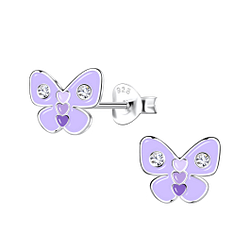 Wholesale Sterling Silver Butterfly Ear Studs - JD20493