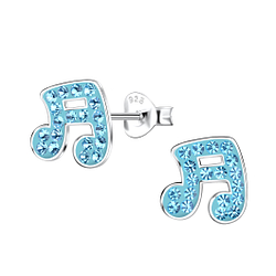 Wholesale Sterling Silver Music Note Ear Studs - JD20556