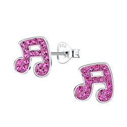 Wholesale Sterling Silver Music Note Ear Studs - JD20556