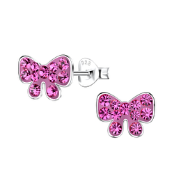 Wholesale Sterling Silver Bow Ear Studs - JD20557