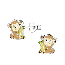 Wholesale Sterling Silver Monkey Ear Studs - JD20498