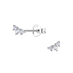 Wholesale Sterling Silver Three Stones Ear Studs - JD20629
