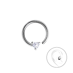 Wholesale Sterling Silver Heart Helix Hoop - JD20671