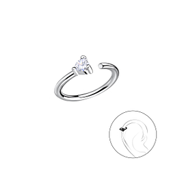 Wholesale Sterling Silver Heart Helix Hoop - JD20672