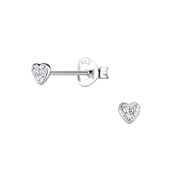 Wholesale Sterling Silver Heart Ear Studs - JD20615