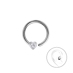Wholesale Sterling Silver Heart Helix Hoop - JD20650