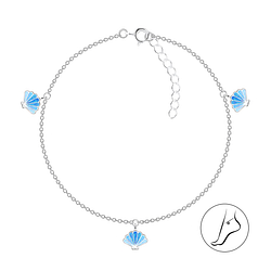 Wholesale Sterling Silver Shell Anklet - JD18341