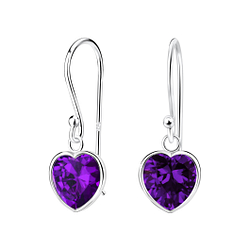 Wholesale 8mm Heart Cubic Zirconia Sterling Silver Earrings - JD2084