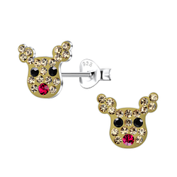 Wholesale Sterling Silver Reindeer Ear Studs - JD20596