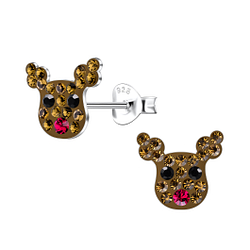 Wholesale Sterling Silver Reindeer Ear Studs - JD20597