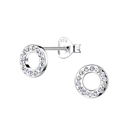 Wholesale Sterling Silver Circle Ear Studs - JD17777