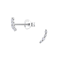 Wholesale Sterling Silver Curved Ear Studs - JD20652
