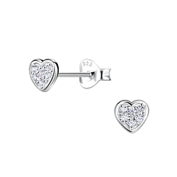 Wholesale Sterling Silver Heart Ear Studs - JD20653