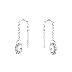 Wholesale Sterling Silver Thread Through Crystal Earrings - JD14056