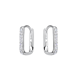 Wholesale Sterling Silver Geometric Huggie Earrings - JD20655