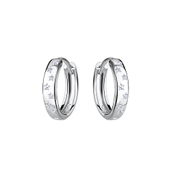 Wholesale Sterling Silver Star Huggie Earrings - JD20663