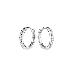 Wholesale Sterling Silver Eternity Huggie Earrings - JD20665