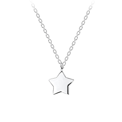 Wholesale Sterling Silver Star Necklace - JD12991