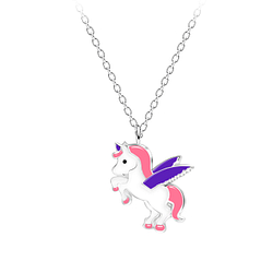 Wholesale Sterling Silver Unicorn Necklace - JD17126
