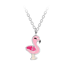 Wholesale Sterling Silver Flamingo Necklace - JD10496