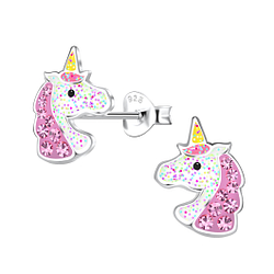 Wholesale Sterling Silver Unicorn Ear Studs - JD16959