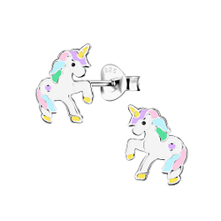 Wholesale Sterling Silver Unicorn Ear Studs - JD19582