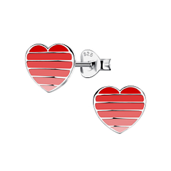 Wholesale Sterling Silver Heart Ear Studs - JD15734