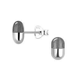 Wholesale Sterling Silver Capsule Ear Studs - JD15178