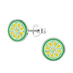 Wholesale Sterling Silver Lime Ear Studs - JD17198