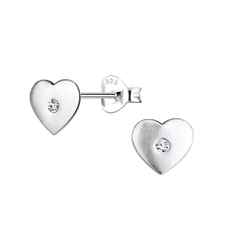Wholesale Sterling Silver Heart Ear Studs - JD20682