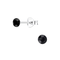 Wholesale 4mm Round Crystal Sterling Silver Ear Studs - JD1709