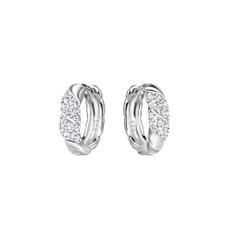 Wholesale Sterling Silver Twisted Huggie Earrings - JD20688