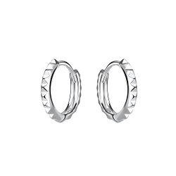 Wholesale Sterling Silver Patterned Huggie Earrings - JD20659