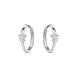 Wholesale Sterling Silver Star Huggie Earrings - JD20664