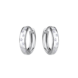 Wholesale Sterling Silver Star Huggie Earrings - JD20663 Wholesale Sterling Silver Star Huggie Earrings - JD20663