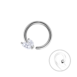 Wholesale Sterling Silver Geometric Helix Hoop - JD20705