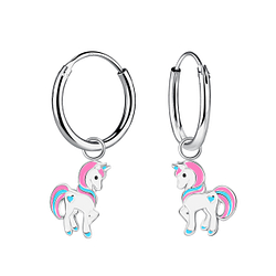 Wholesale Sterling Silver Unicorn Ear Hoops - JD17914