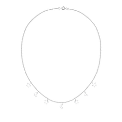 Wholesale Sterling Silver Moon and Star Necklace - JD19998