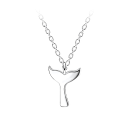 Wholesale Sterling Silver Whale Tail Necklace - JD16513