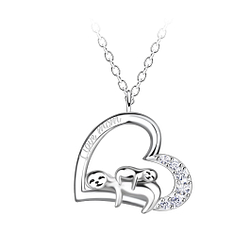 Wholesale Sterling Silver I Love Mom Heart Necklace - JD20735