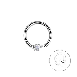 Wholesale Sterling Silver Star Helix Hoop - JD20611