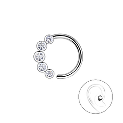 Wholesale Sterling Silver Geometric Helix Hoop - JD20638