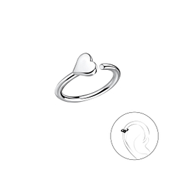 Wholesale Sterling Silver Heart Helix Hoop - JD20618