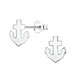 Wholesale Sterling Silver Anchor Ear Studs - JD20960