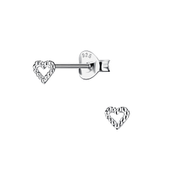 Wholesale Sterling Silver Heart Ear Studs - JD20823