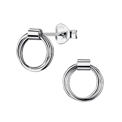 Wholesale Sterling Silver Twisted Circle Ear Studs - JD20826
