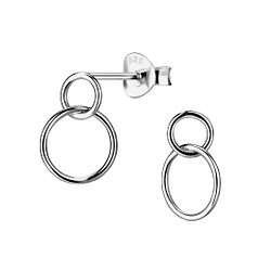 Wholesale Sterling Silver Twisted Circle Stud Earring - JD20825
