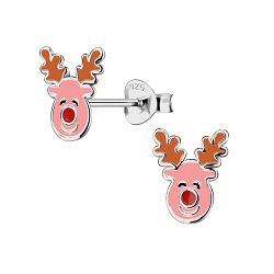Wholesale Sterling Silver Reindeer Ear Studs - JD20845