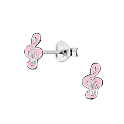 Wholesale Sterling Silver Musical Note Ear Studs - JD20847